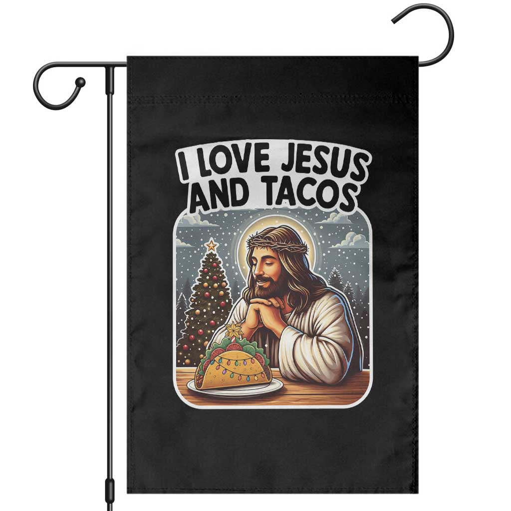 Funny Jesus Christian Christmas Garden Flag I Love Jesus And Tacos - Wonder Print Shop