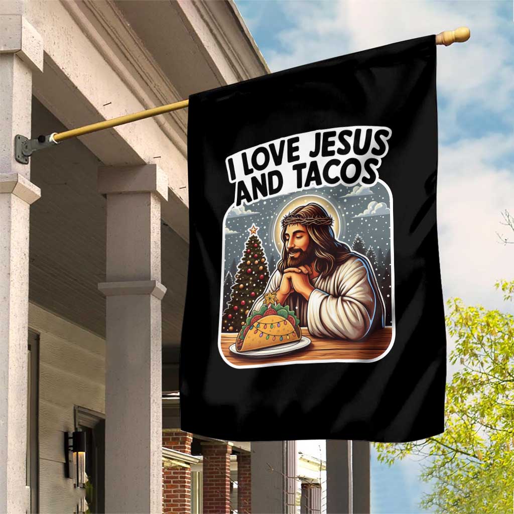 Funny Jesus Christian Christmas Garden Flag I Love Jesus And Tacos - Wonder Print Shop