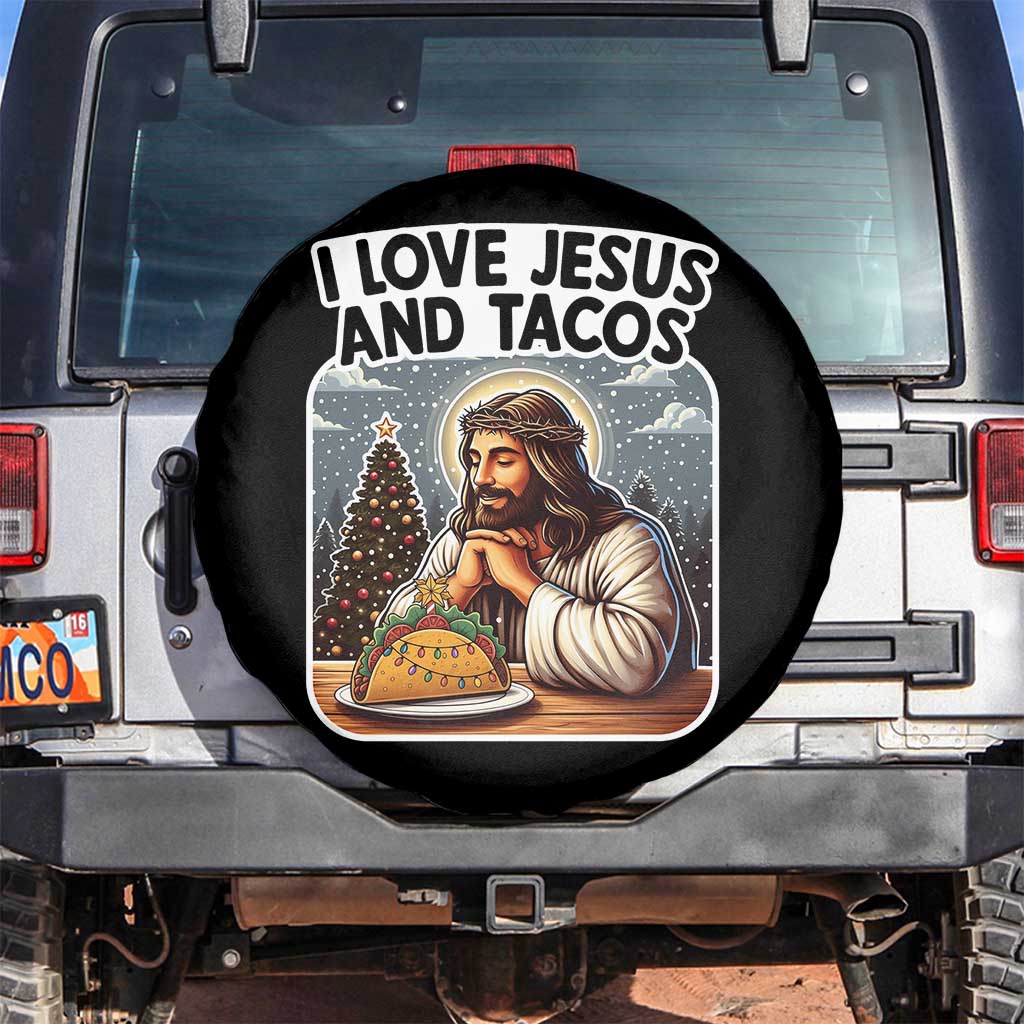 Funny Jesus Christian Christmas Spare Tire Cover I Love Jesus And Tacos - Wonder Print Shop