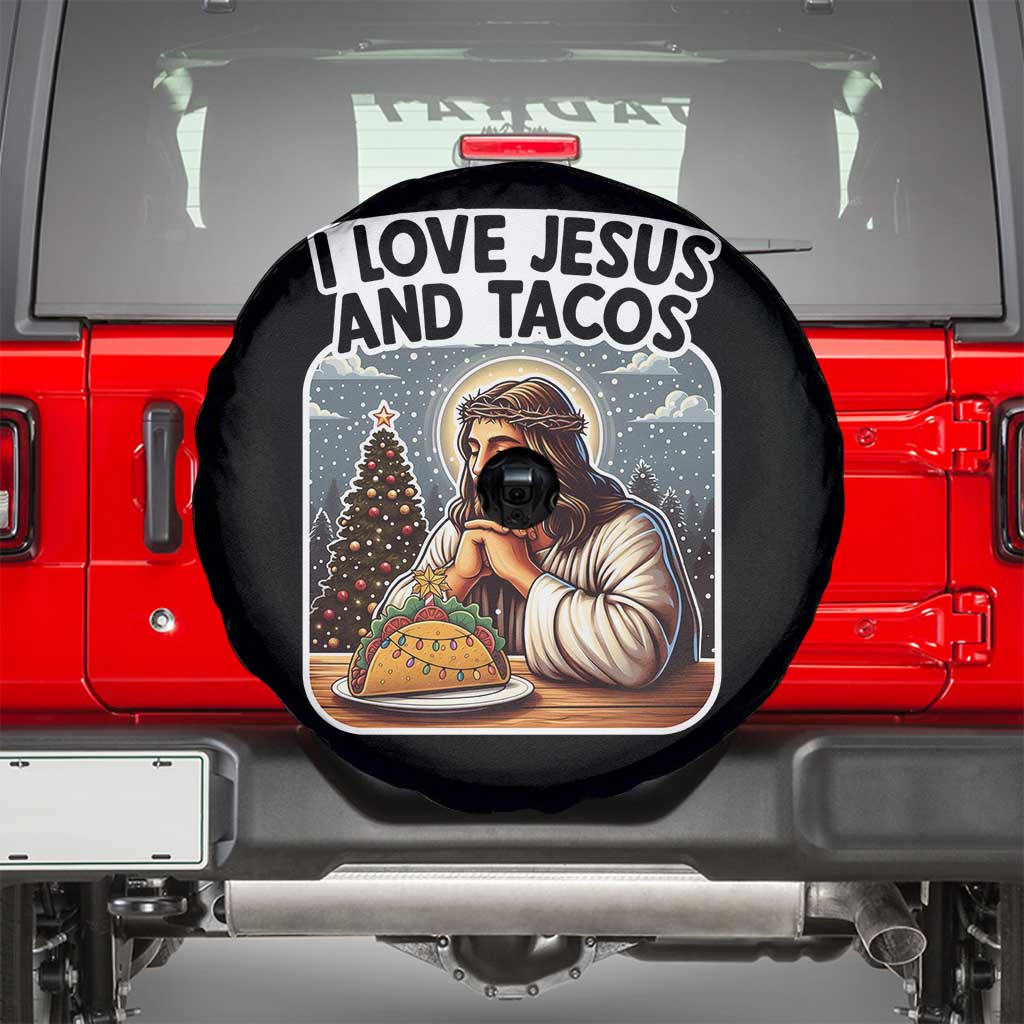 Funny Jesus Christian Christmas Spare Tire Cover I Love Jesus And Tacos - Wonder Print Shop