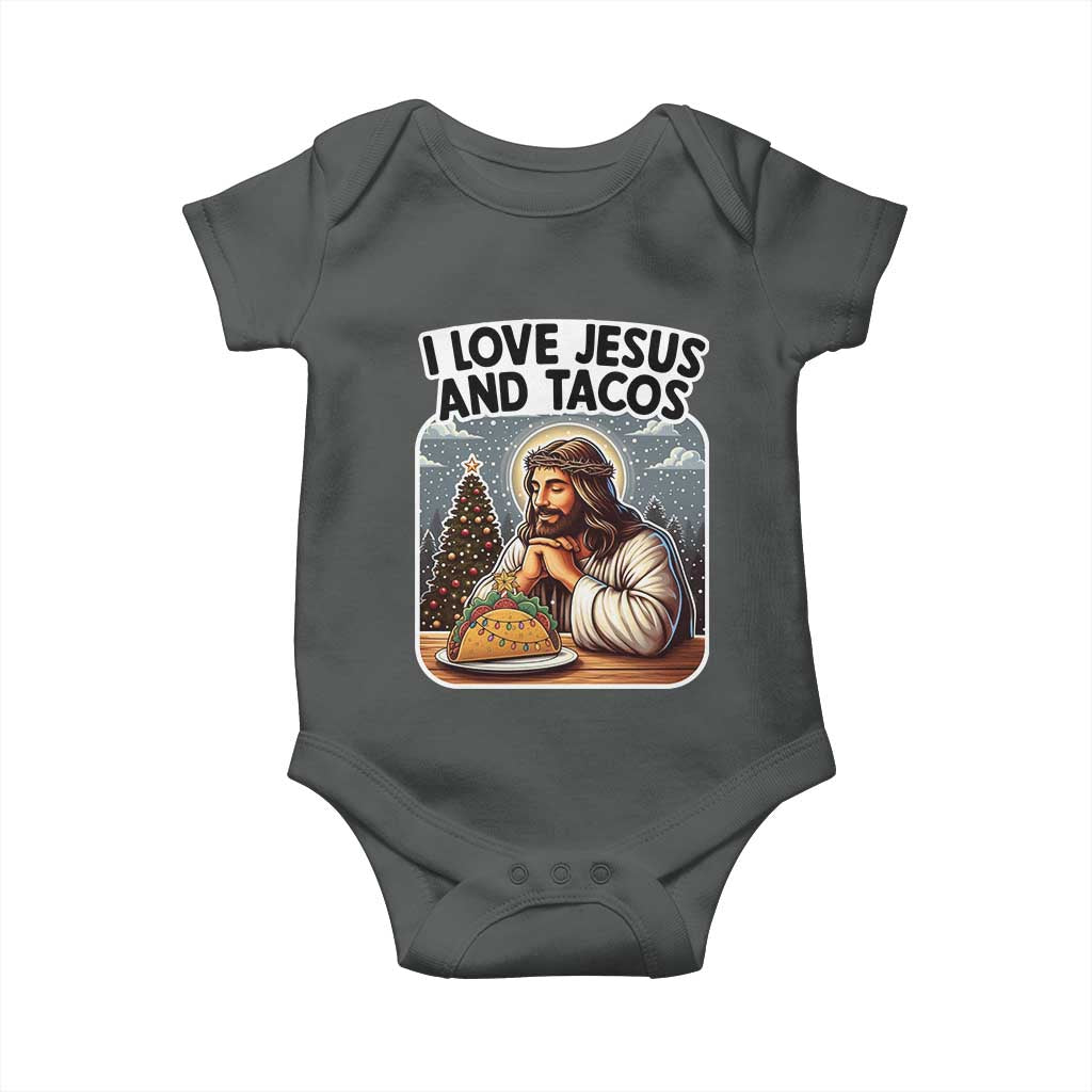 Funny Jesus Christian Christmas Baby Onesie I Love Jesus And Tacos - Wonder Print Shop
