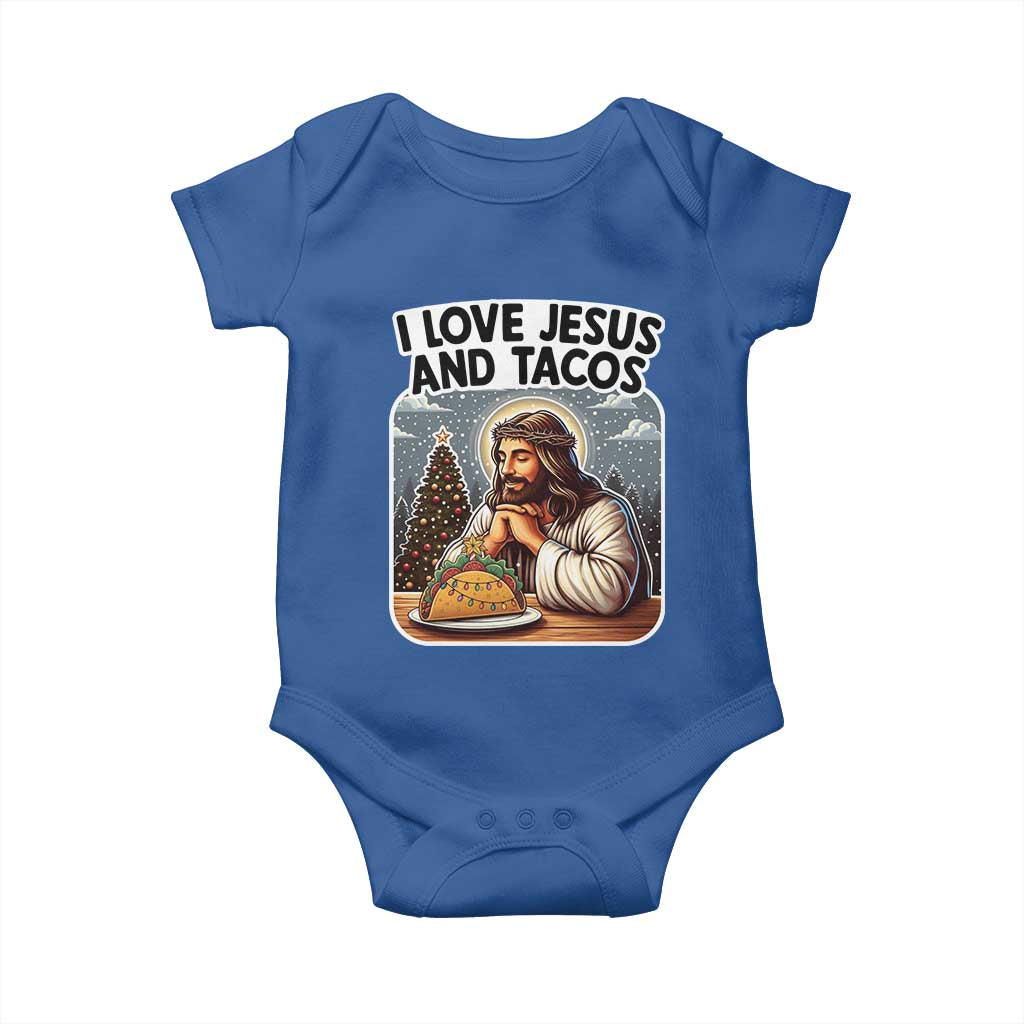 Funny Jesus Christian Christmas Baby Onesie I Love Jesus And Tacos - Wonder Print Shop