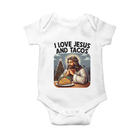 Funny Jesus Christian Christmas Baby Onesie I Love Jesus And Tacos - Wonder Print Shop