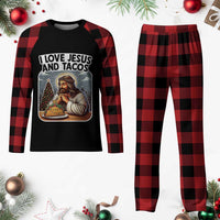 Funny Jesus Christian Christmas Plaid Pajama Set I Love Jesus And Tacos - Wonder Print Shop