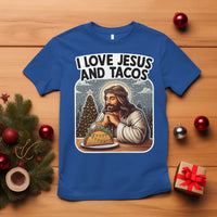 Funny Jesus Christian Christmas T Shirt I Love Jesus And Tacos - Wonder Print Shop