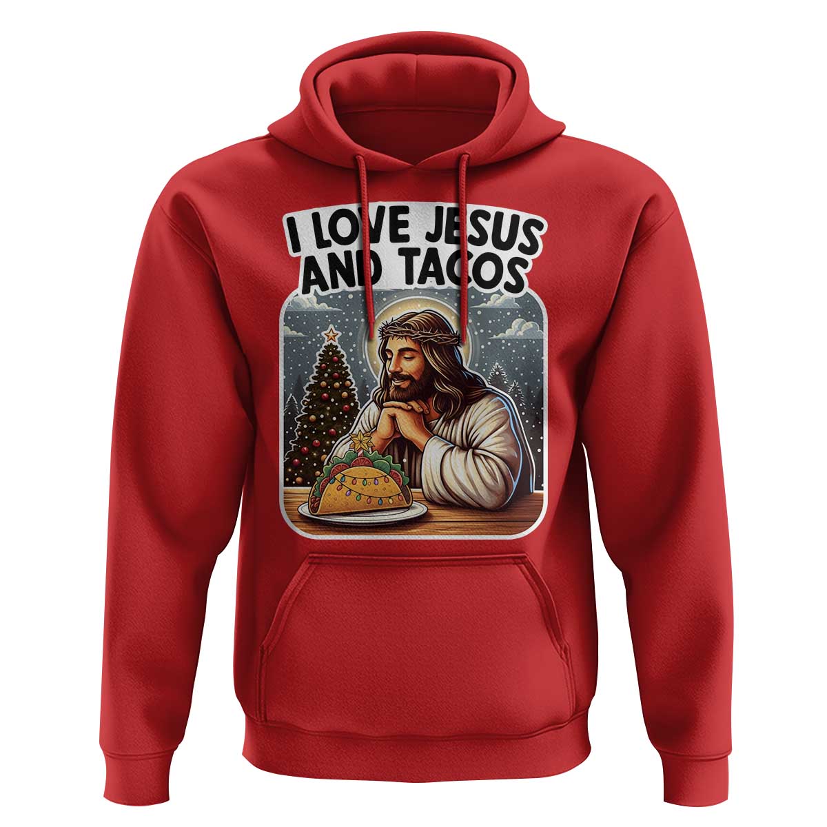 Funny Jesus Christian Christmas Hoodie I Love Jesus And Tacos - Wonder Print Shop