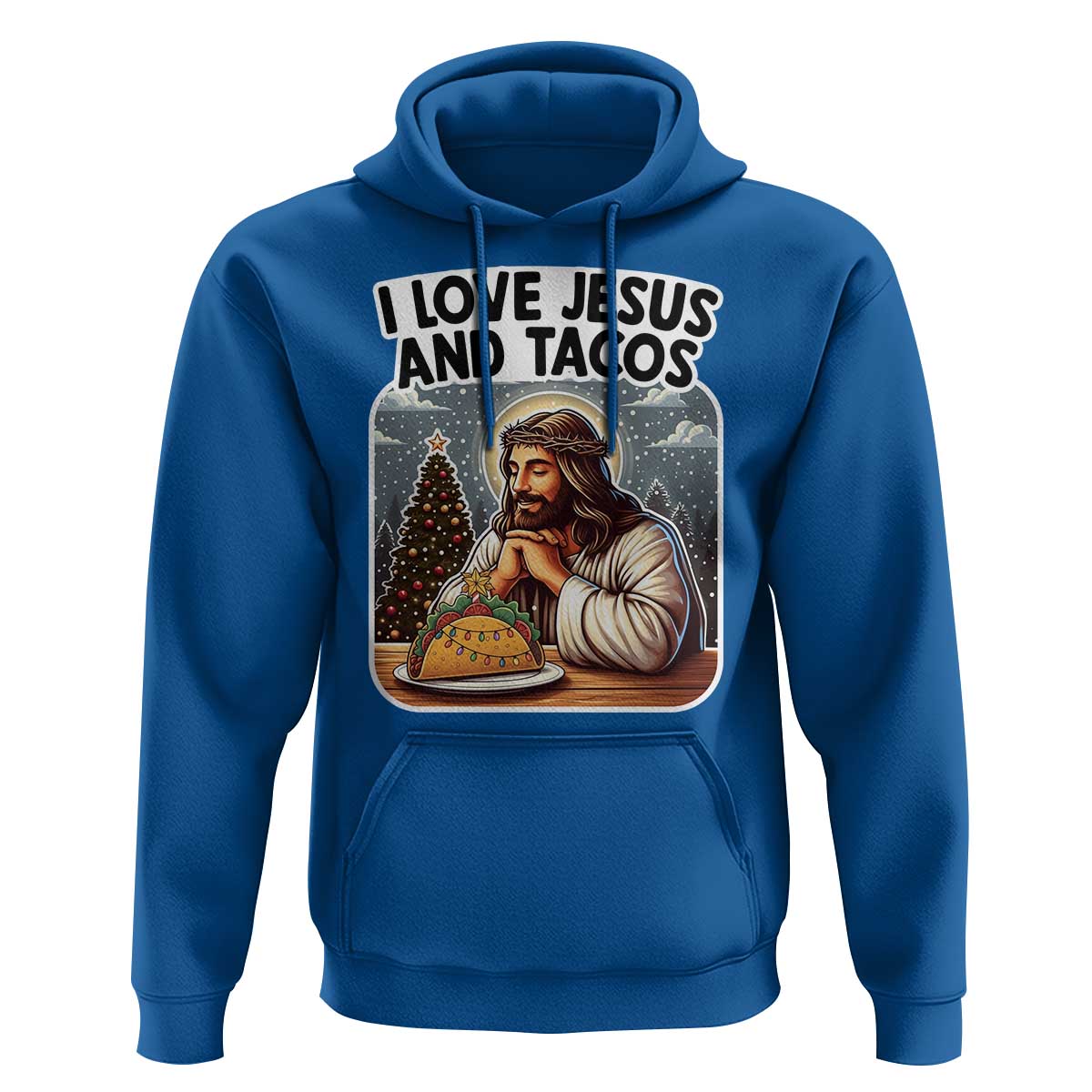 Funny Jesus Christian Christmas Hoodie I Love Jesus And Tacos - Wonder Print Shop