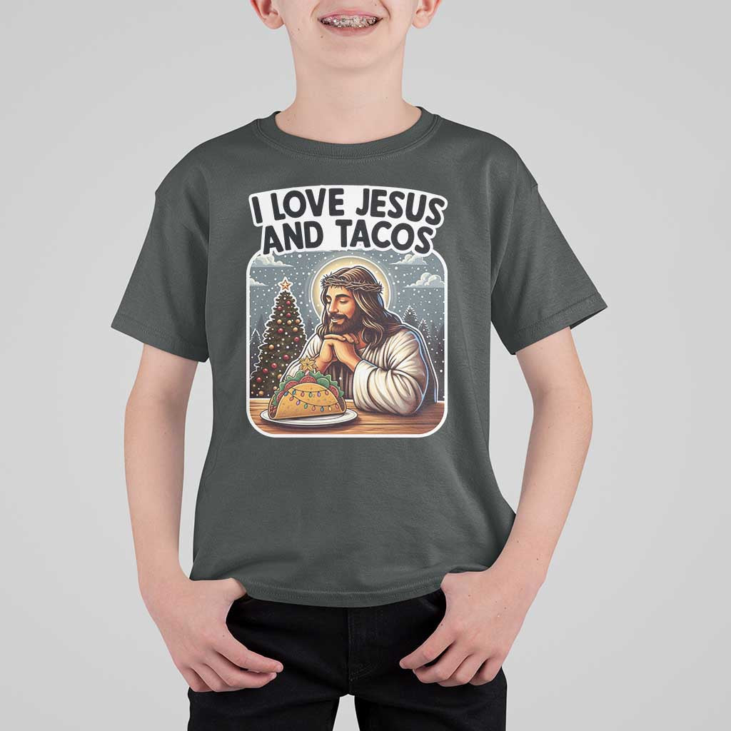 Funny Jesus Christian Christmas T Shirt For Kid I Love Jesus And Tacos - Wonder Print Shop