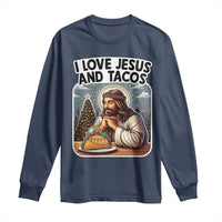 Funny Jesus Christian Christmas Long Sleeve Shirt I Love Jesus And Tacos - Wonder Print Shop