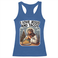 Funny Jesus Christian Christmas Racerback Tank Top I Love Jesus And Tacos - Wonder Print Shop
