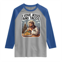 Funny Jesus Christian Christmas Raglan Shirt I Love Jesus And Tacos - Wonder Print Shop