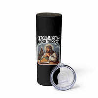 Funny Jesus Christian Christmas Skinny Tumbler I Love Jesus And Tacos - Wonder Print Shop
