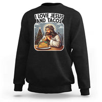 Funny Jesus Christian Christmas Sweatshirt I Love Jesus And Tacos - Wonder Print Shop