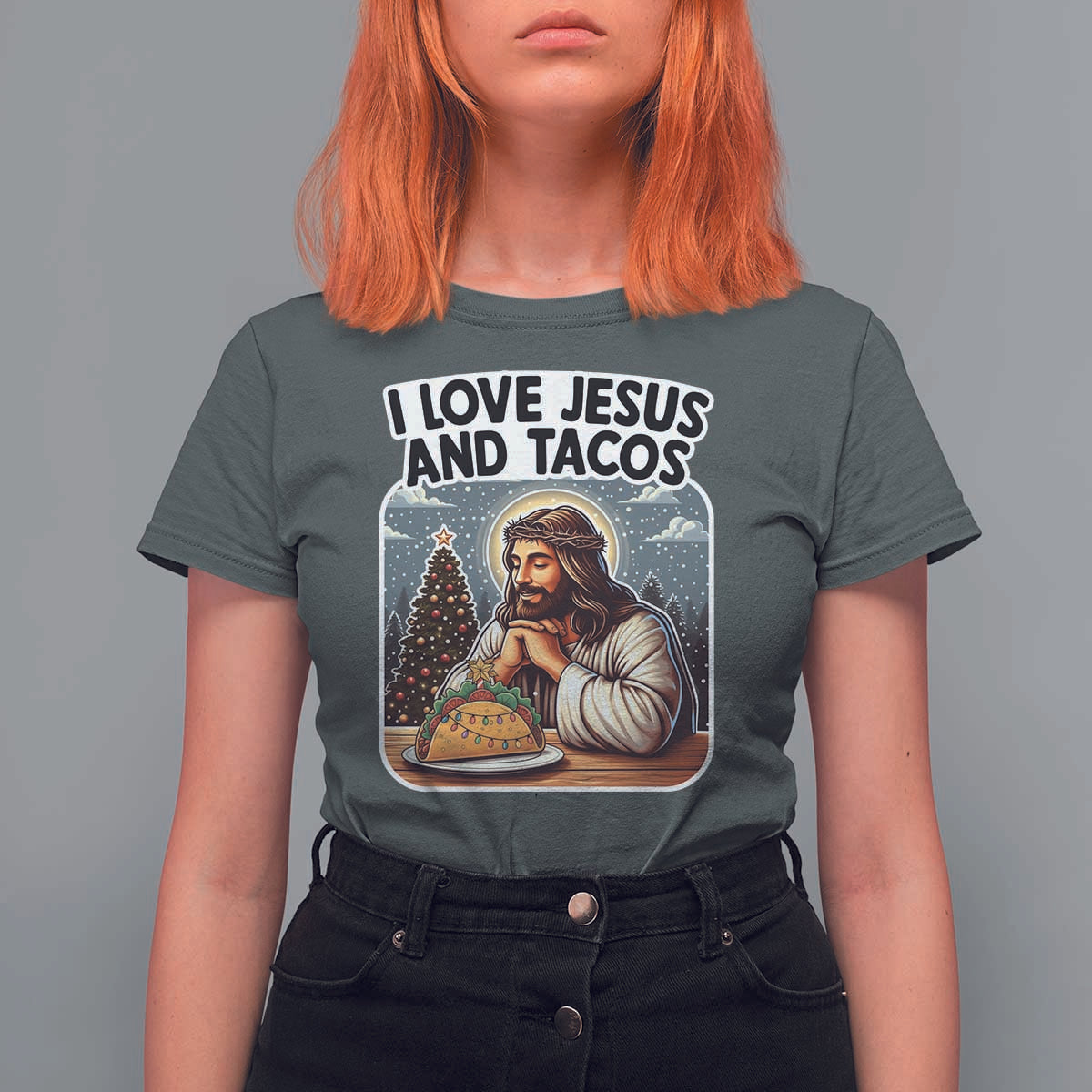 Funny Jesus Christian Christmas T Shirt For Women I Love Jesus And Tacos - Wonder Print Shop