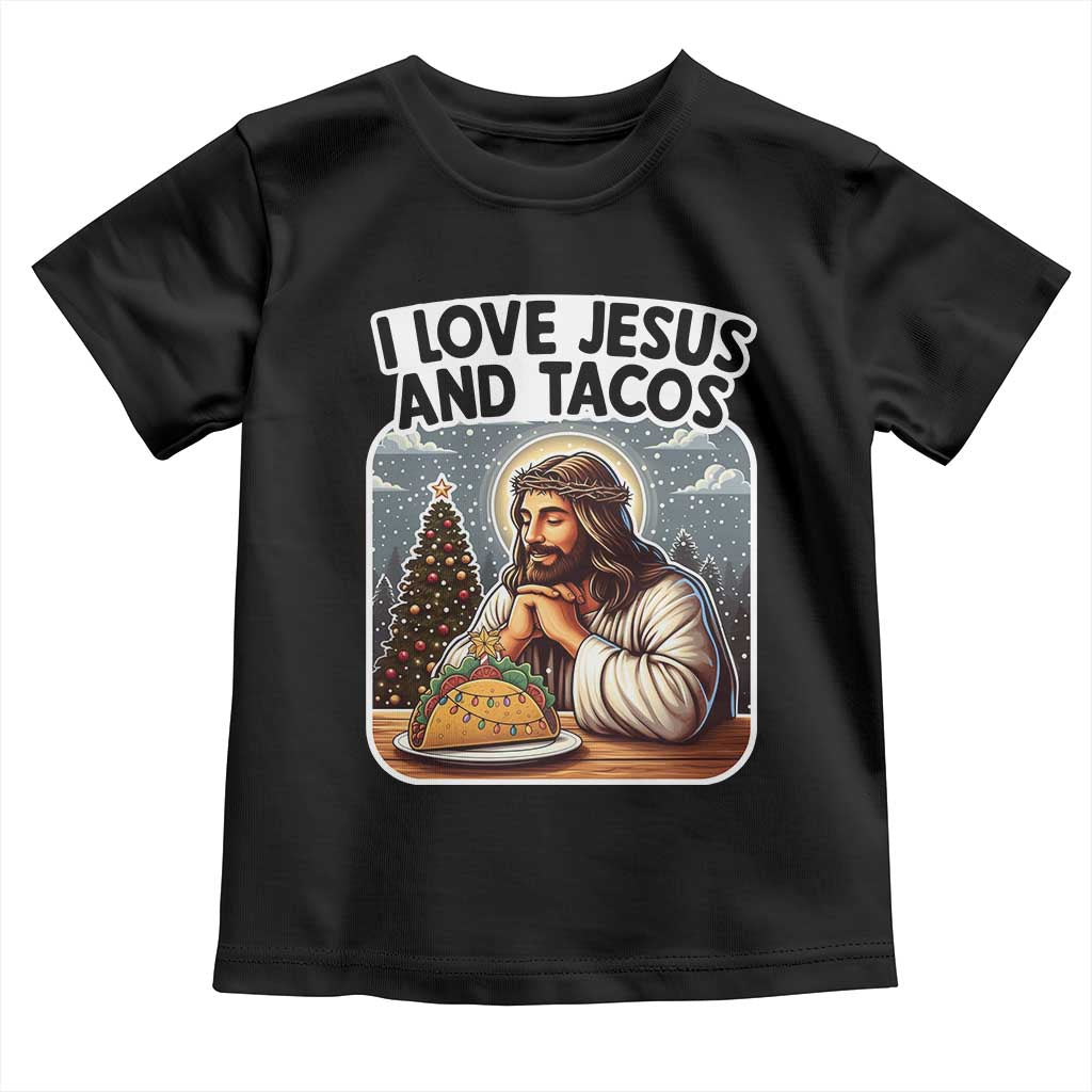 Funny Jesus Christian Christmas Toddler T Shirt I Love Jesus And Tacos - Wonder Print Shop