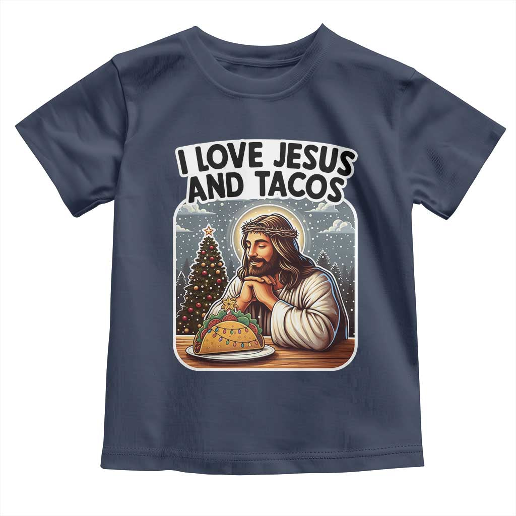 Funny Jesus Christian Christmas Toddler T Shirt I Love Jesus And Tacos - Wonder Print Shop