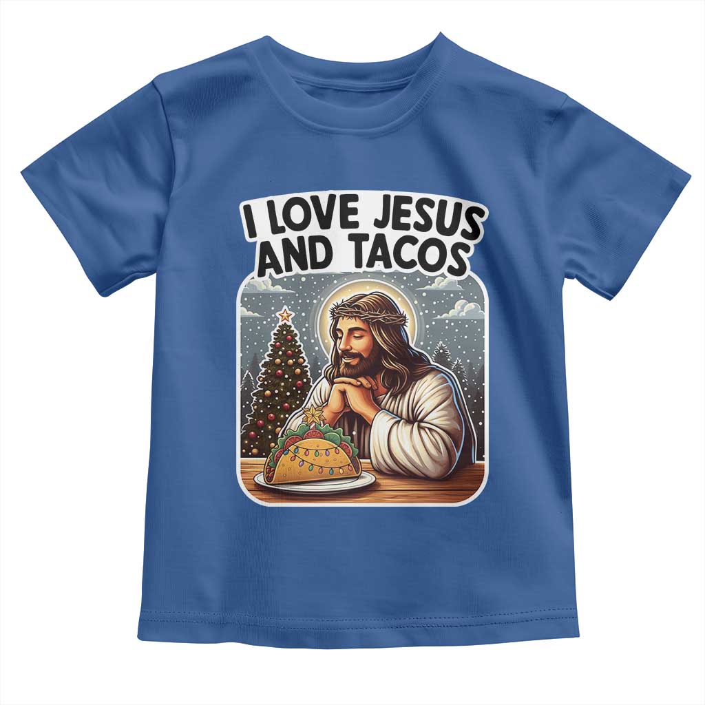 Funny Jesus Christian Christmas Toddler T Shirt I Love Jesus And Tacos - Wonder Print Shop