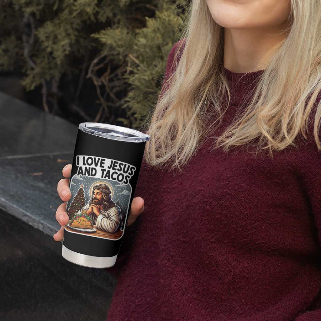 Funny Jesus Christian Christmas Tumbler Cup I Love Jesus And Tacos - Wonder Print Shop