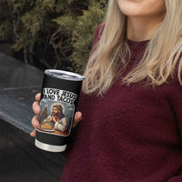 Funny Jesus Christian Christmas Tumbler Cup I Love Jesus And Tacos - Wonder Print Shop