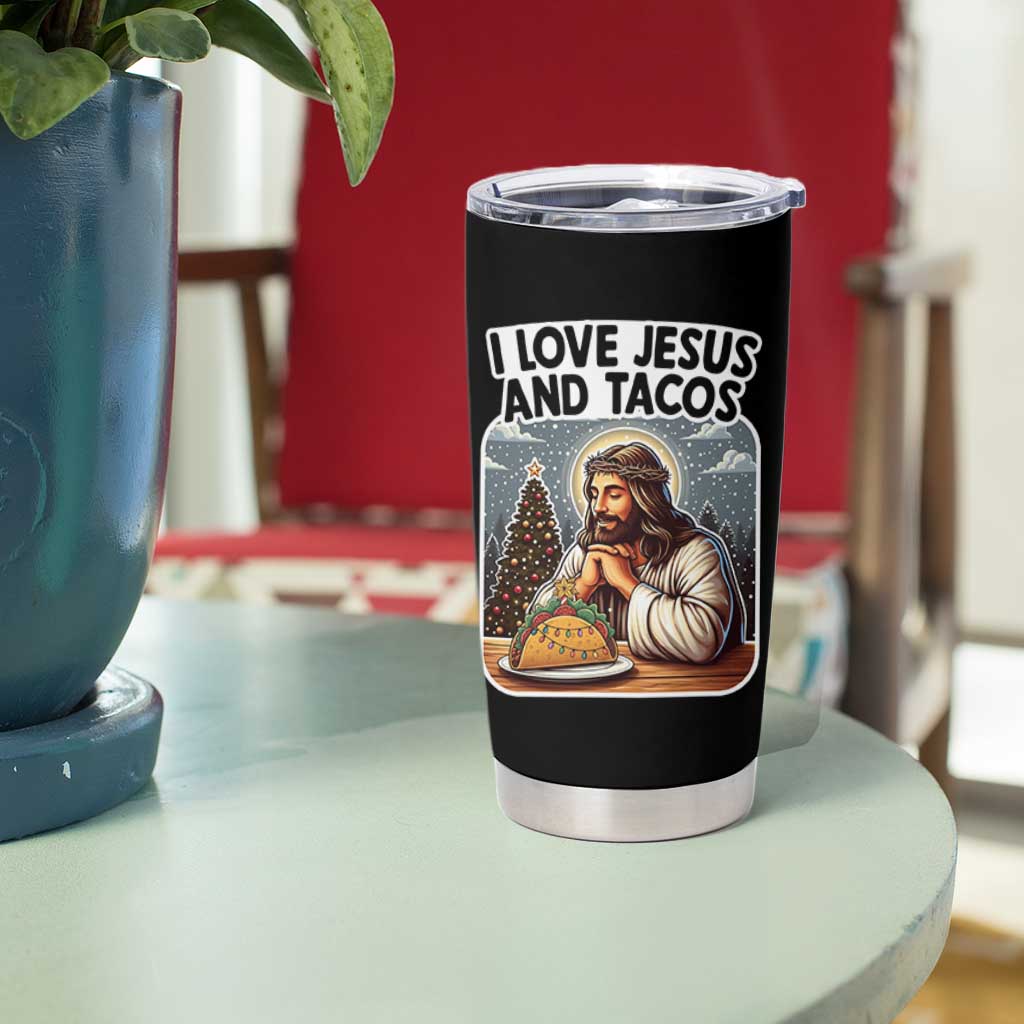 Funny Jesus Christian Christmas Tumbler Cup I Love Jesus And Tacos - Wonder Print Shop