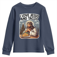 Funny Jesus Christian Christmas Youth Sweatshirt I Love Jesus And Tacos - Wonder Print Shop