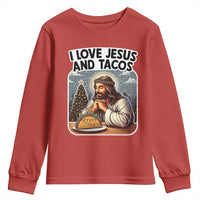 Funny Jesus Christian Christmas Youth Sweatshirt I Love Jesus And Tacos - Wonder Print Shop