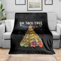 Taco Christmas Tree Throw Blanket Funny Xmas Foodie Mexican - Wonder Print Shop