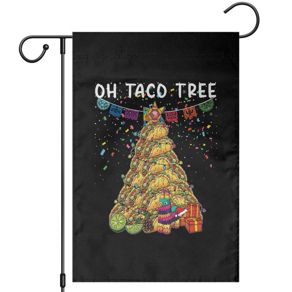 Taco Christmas Tree Garden Flag Funny Xmas Foodie Mexican - Wonder Print Shop