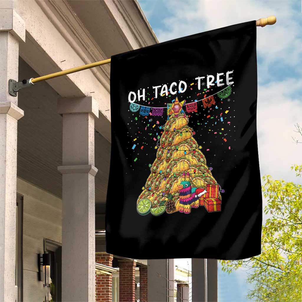 Taco Christmas Tree Garden Flag Funny Xmas Foodie Mexican - Wonder Print Shop
