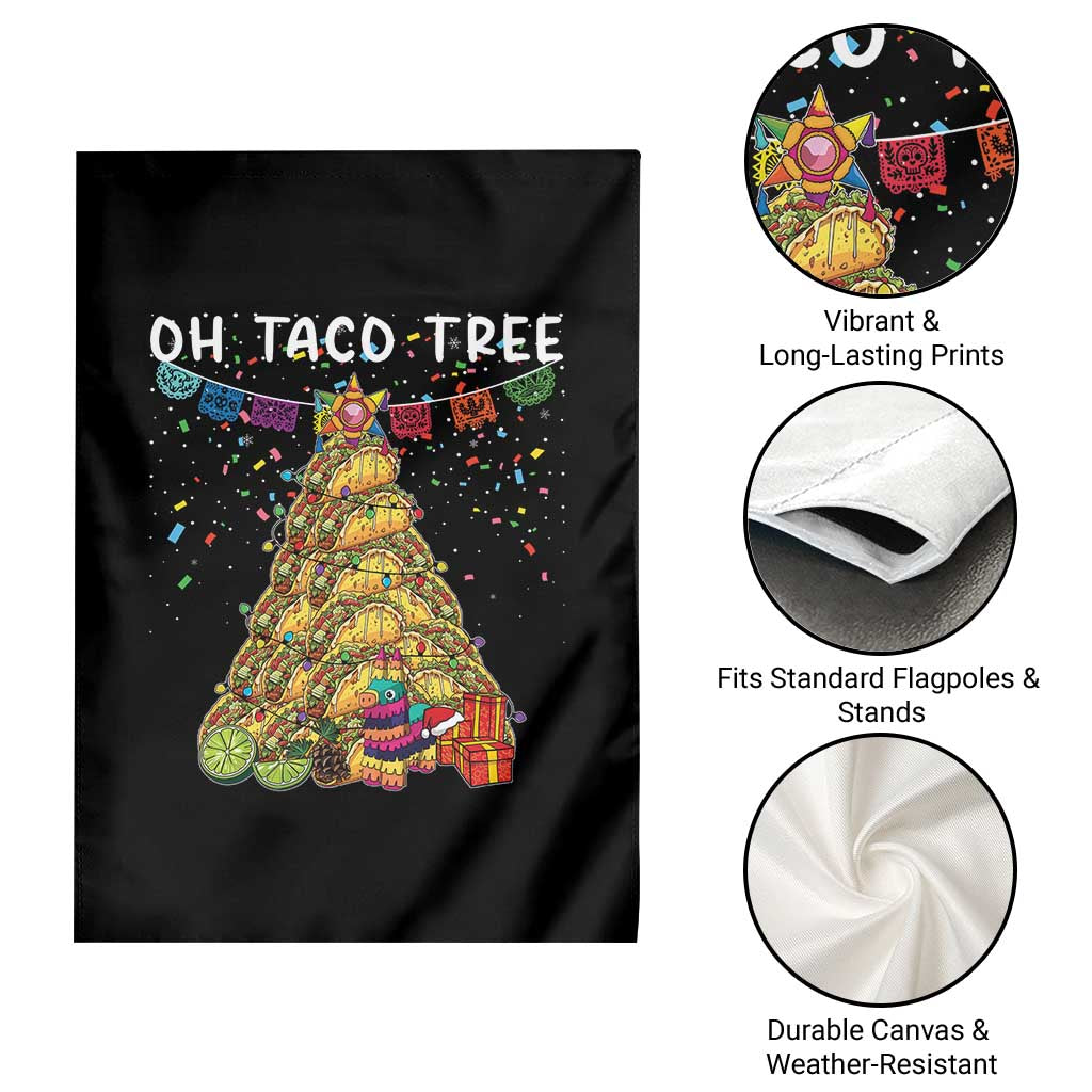Taco Christmas Tree Garden Flag Funny Xmas Foodie Mexican - Wonder Print Shop