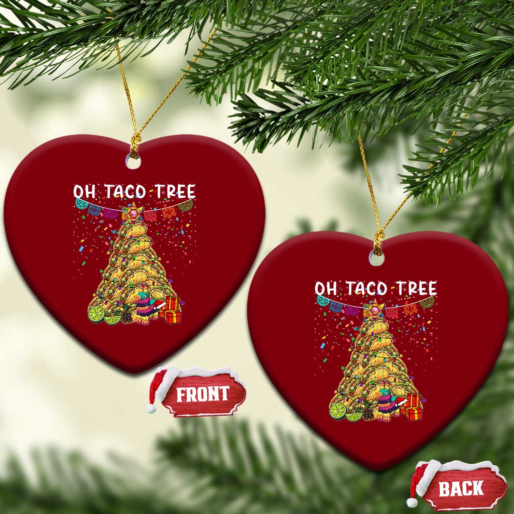 Taco Xmas Tree Ceramic Ornament Funny Xmas Foodie Mexican - Wonder Print Shop