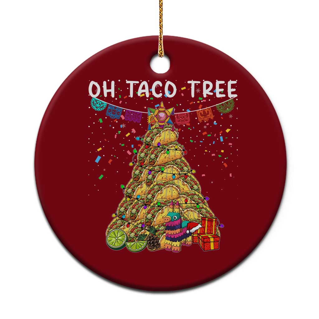 Taco Xmas Tree Ceramic Ornament Funny Xmas Foodie Mexican - Wonder Print Shop