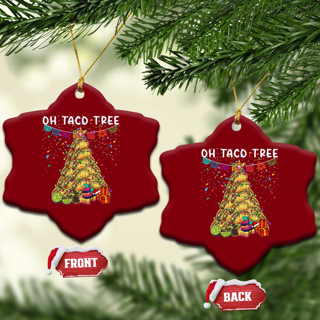 Taco Xmas Tree Ceramic Ornament Funny Xmas Foodie Mexican - Wonder Print Shop