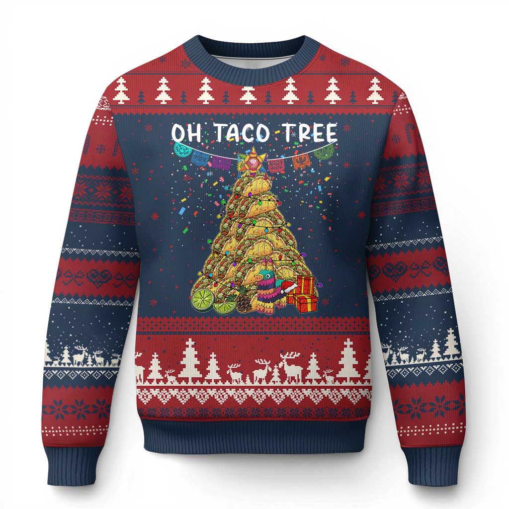 Taco Xmas Tree Ugly Christmas Sweater Funny Xmas Foodie Mexican - Wonder Print Shop