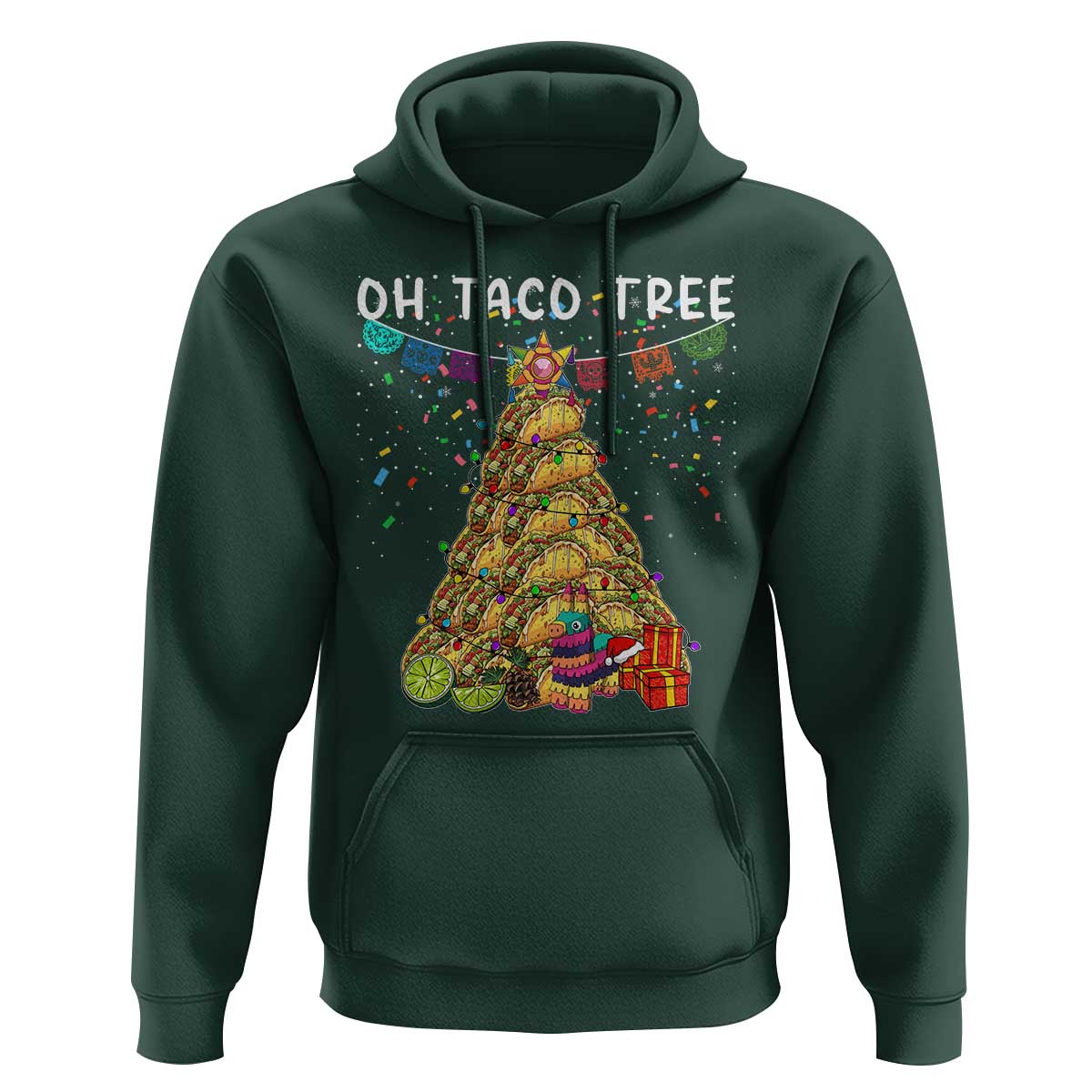 Taco Christmas Tree Hoodie Funny Xmas Foodie Mexican - Wonder Print Shop