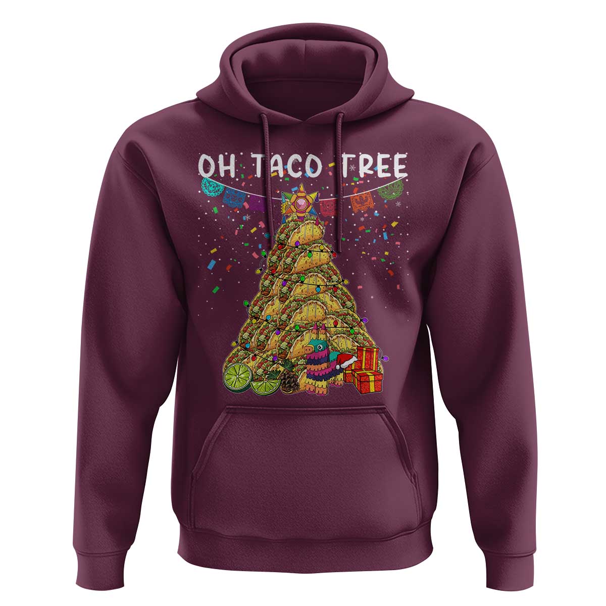 Taco Christmas Tree Hoodie Funny Xmas Foodie Mexican - Wonder Print Shop