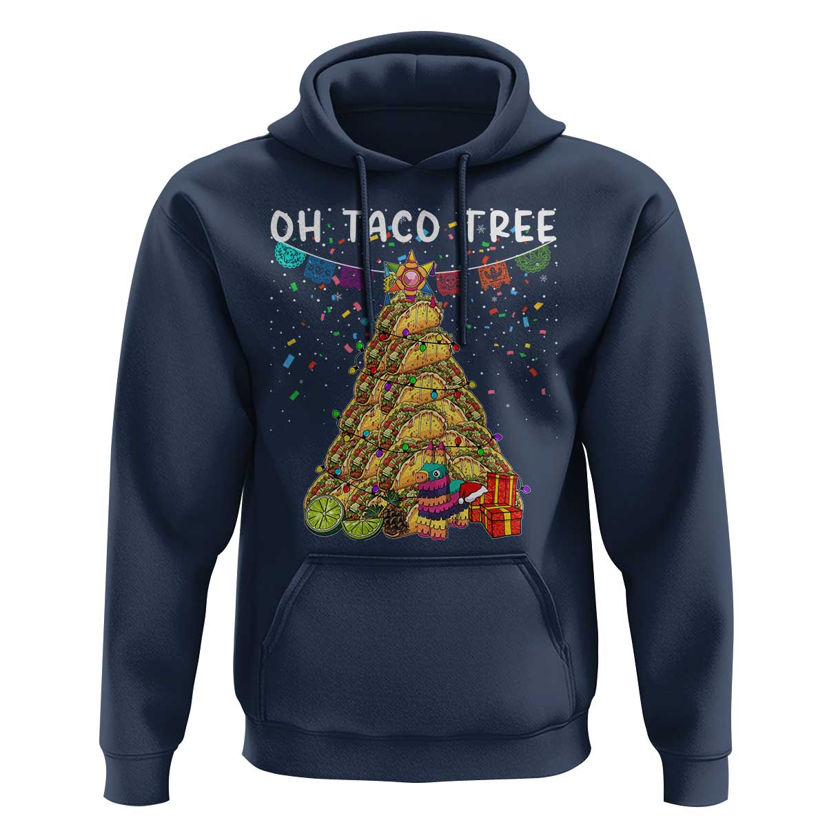 Taco Christmas Tree Hoodie Funny Xmas Foodie Mexican - Wonder Print Shop