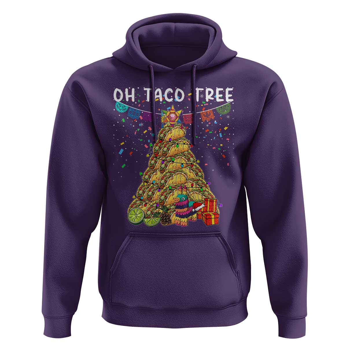 Taco Christmas Tree Hoodie Funny Xmas Foodie Mexican - Wonder Print Shop