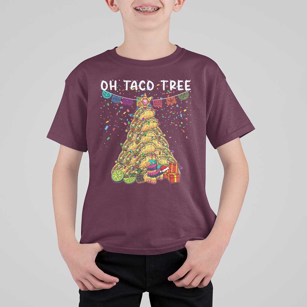 Taco Christmas Tree T Shirt For Kid Funny Xmas Foodie Mexican - Wonder Print Shop