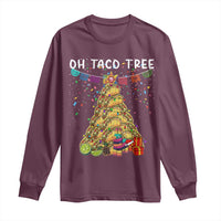 Taco Christmas Tree Long Sleeve Shirt Funny Xmas Foodie Mexican - Wonder Print Shop
