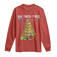 Taco Christmas Tree Long Sleeve Shirt Funny Xmas Foodie Mexican - Wonder Print Shop