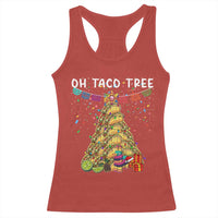 Taco Christmas Tree Racerback Tank Top Funny Xmas Foodie Mexican - Wonder Print Shop