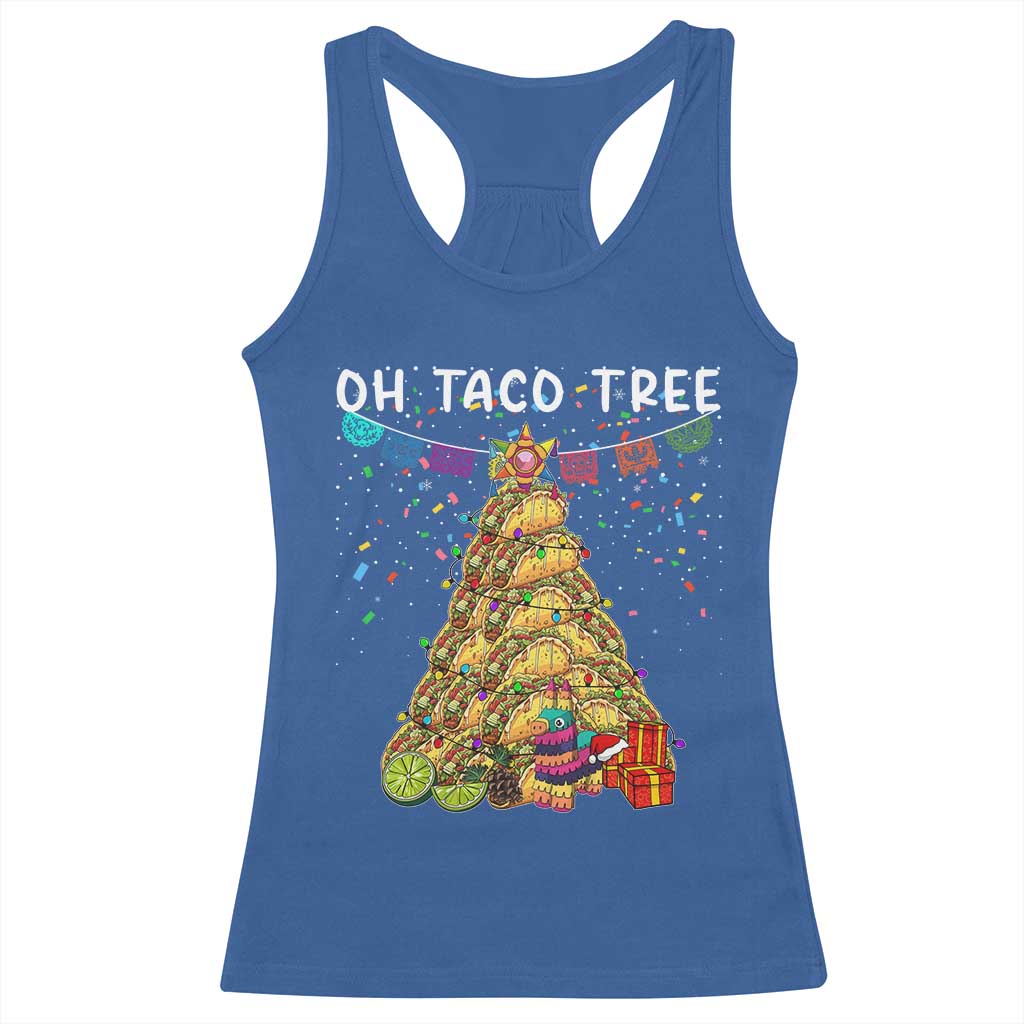 Taco Christmas Tree Racerback Tank Top Funny Xmas Foodie Mexican - Wonder Print Shop