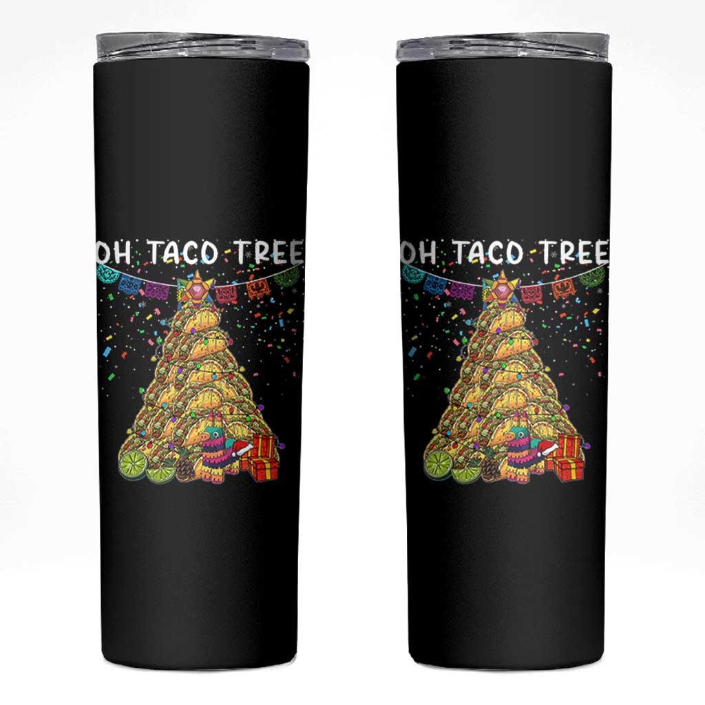 Taco Christmas Tree Skinny Tumbler Funny Xmas Foodie Mexican - Wonder Print Shop