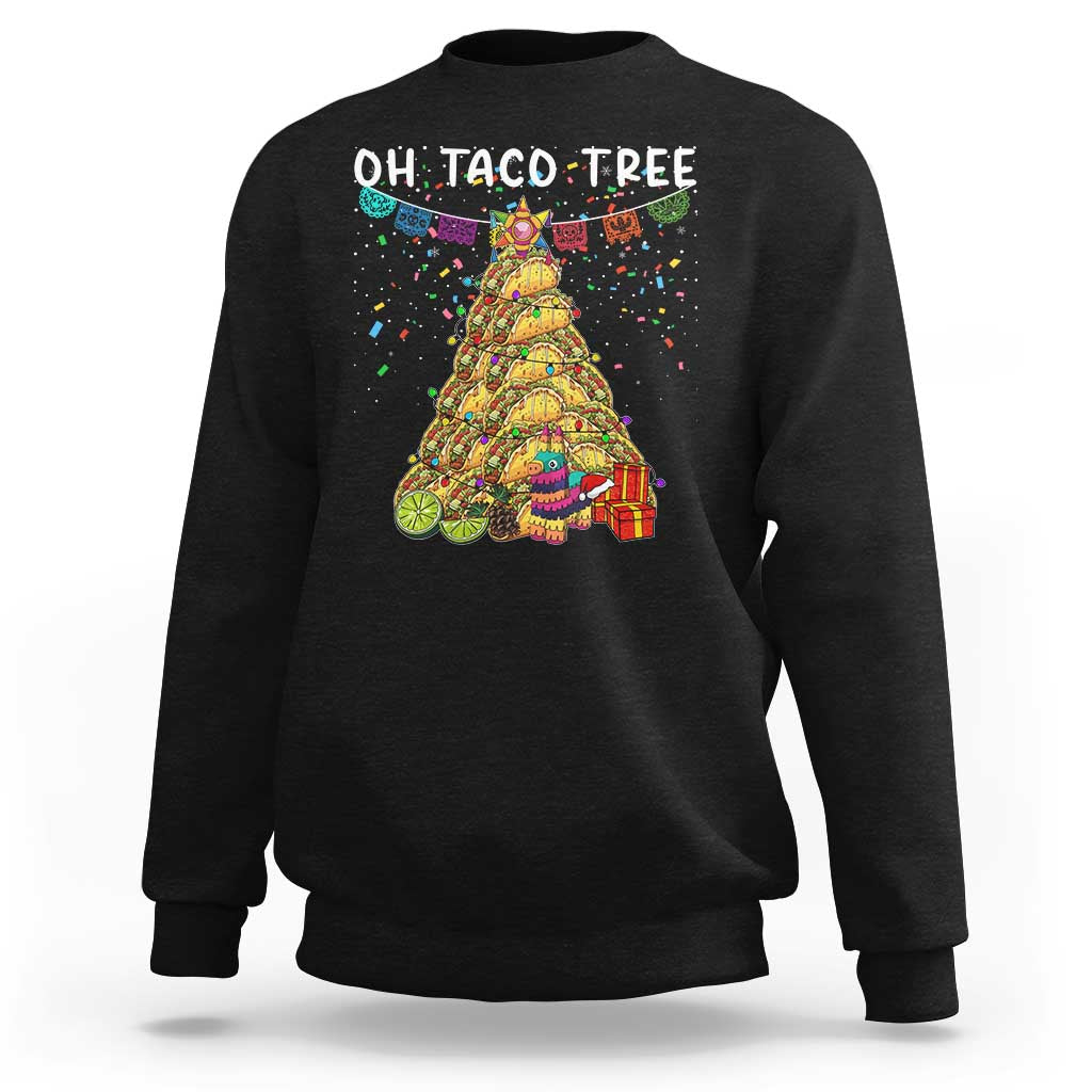 Taco Christmas Tree Sweatshirt Funny Xmas Foodie Mexican - Wonder Print Shop
