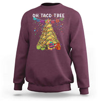 Taco Christmas Tree Sweatshirt Funny Xmas Foodie Mexican - Wonder Print Shop