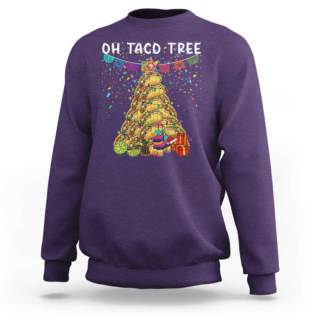 Taco Christmas Tree Sweatshirt Funny Xmas Foodie Mexican - Wonder Print Shop