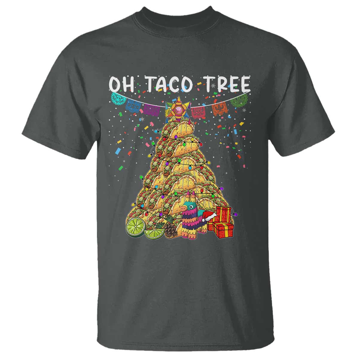 Taco Christmas Tree T Shirt Funny Xmas Foodie Mexican - Wonder Print Shop