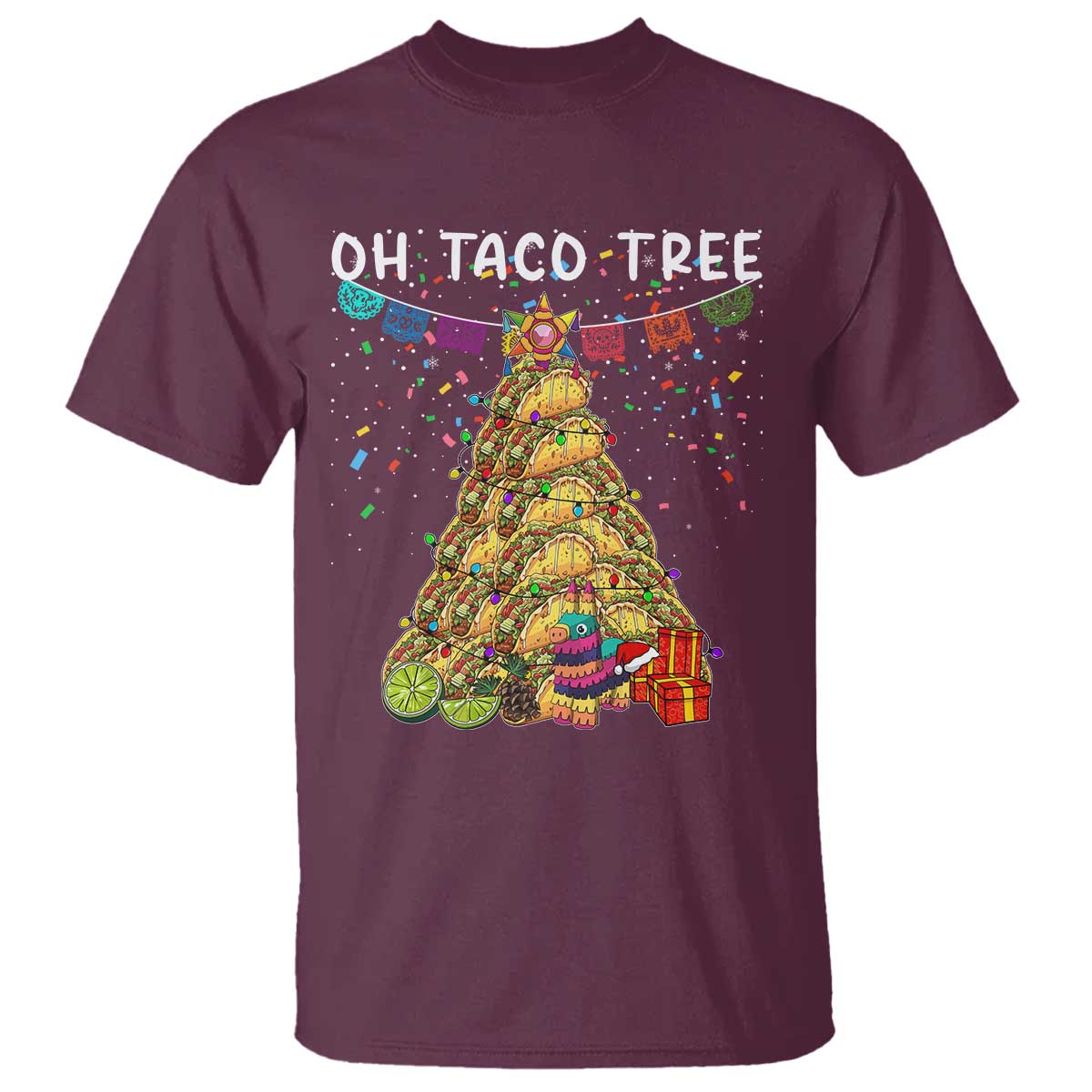 Taco Christmas Tree T Shirt Funny Xmas Foodie Mexican - Wonder Print Shop