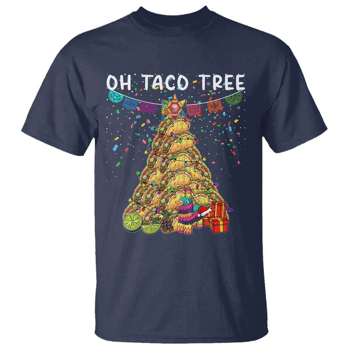 Taco Christmas Tree T Shirt Funny Xmas Foodie Mexican - Wonder Print Shop